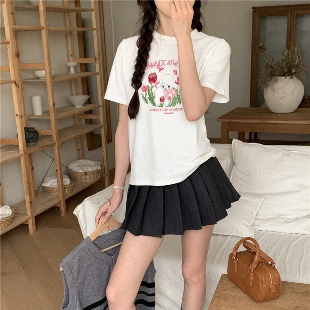 [Mã FADEP2903 giảm đến 30k đơn từ 99k] Áo Thun Baby Tee  In Hình ROMANTIC TULIP A5930