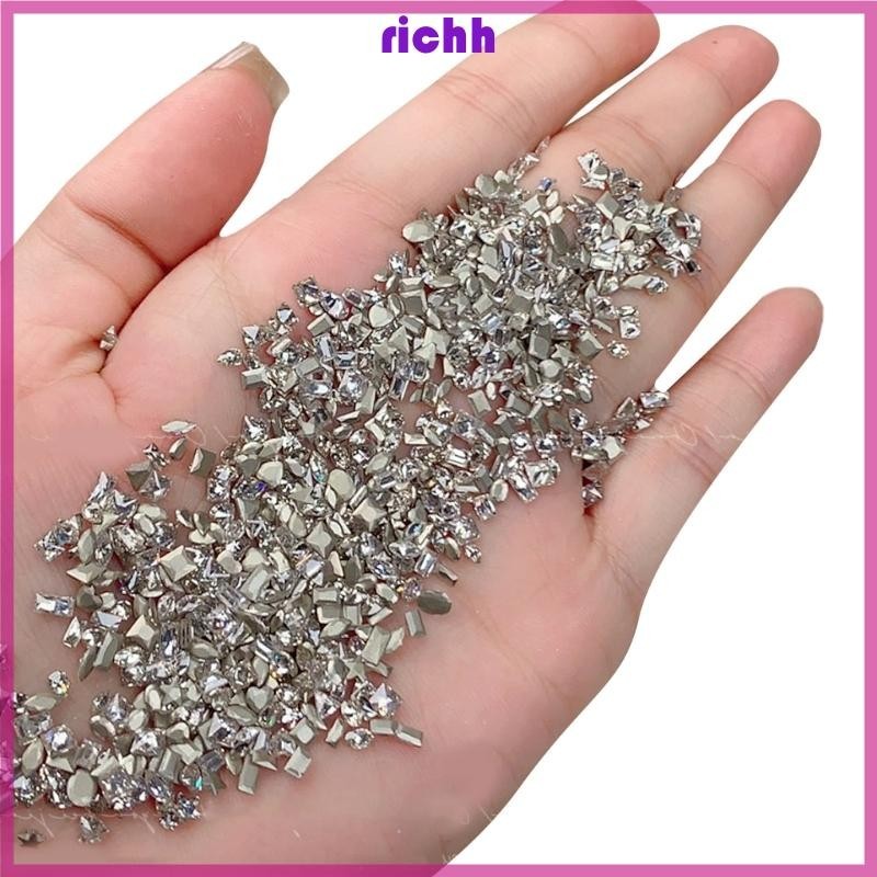 ⚝⚝Richh 50x Móng Tay Hình Không Đều Quyến Rũ Móng Tay Pha Lê Kim Cương Giả DIY Móng Tay Trang Trí