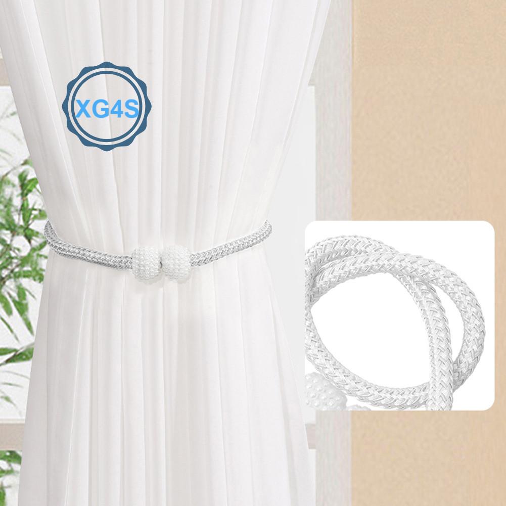 Dây buộc rèm không đục lỗ ngọc trai từ tính Khóa kéo nhẹ ổn định cho ...