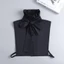 JVSUB Ruffle Nơ Trang Trí, Cotton Trắng Cổ Giả, Thời Trang Có Thể Tháo Rời Áo Sơ Mi Đen Cổ Giả Quần Áo Phụ Kiện