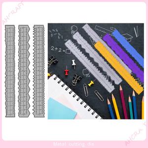 3 Thước Series Kim Loại Thép Carbon Khắc Khuôn DIY Sổ Lưu Niệm Cắt Giấy Thủ Công Dập Nổi Bản Mẫu