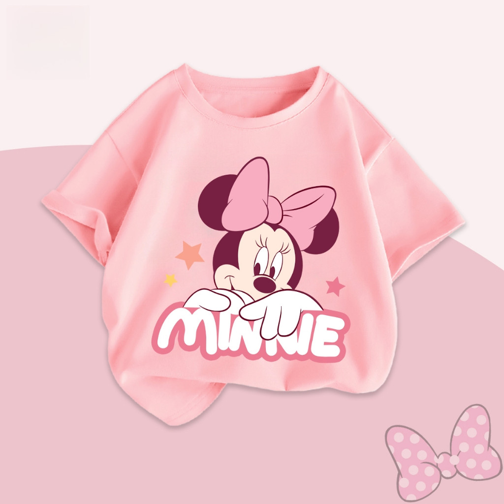 Áo thun trẻ em in hình hoạt hình dễ thương Mickey Mouse, phong cách Hàn Quốc, thời trang thoải mái cho bé trai và bé gái