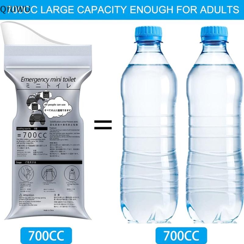 Túi đựng nước tiểu khẩn cấp ngoài trời QIUWU 700ml Túi đựng nước tiểu dễ dàng mang theo Túi du lịch Mini di động cho bé nữ Túi nôn.