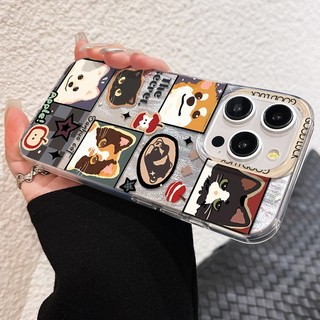 Ốp lưng iPhone hình chó con, chống sốc, bảo vệ camera - Tương thích iP Plus/X/XS/XR/11/12/13/14/15/16/16Pro/Max