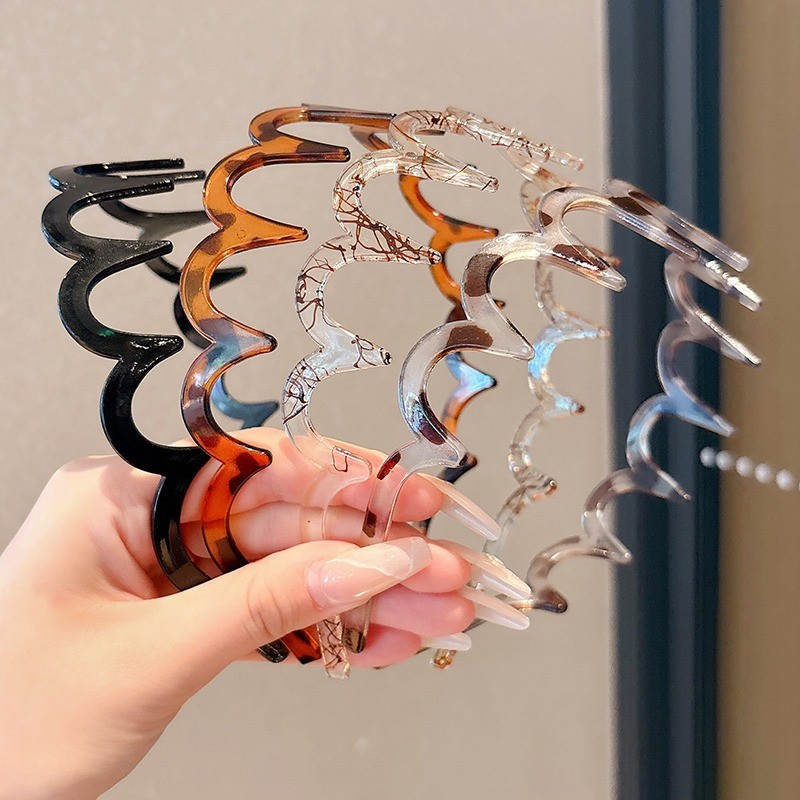 Thời Trang Hàn Quốc Mới Đơn Giản Đẹp Acrylic Răng Rửa Mặt Băng Đô Phụ Kiện Tóc