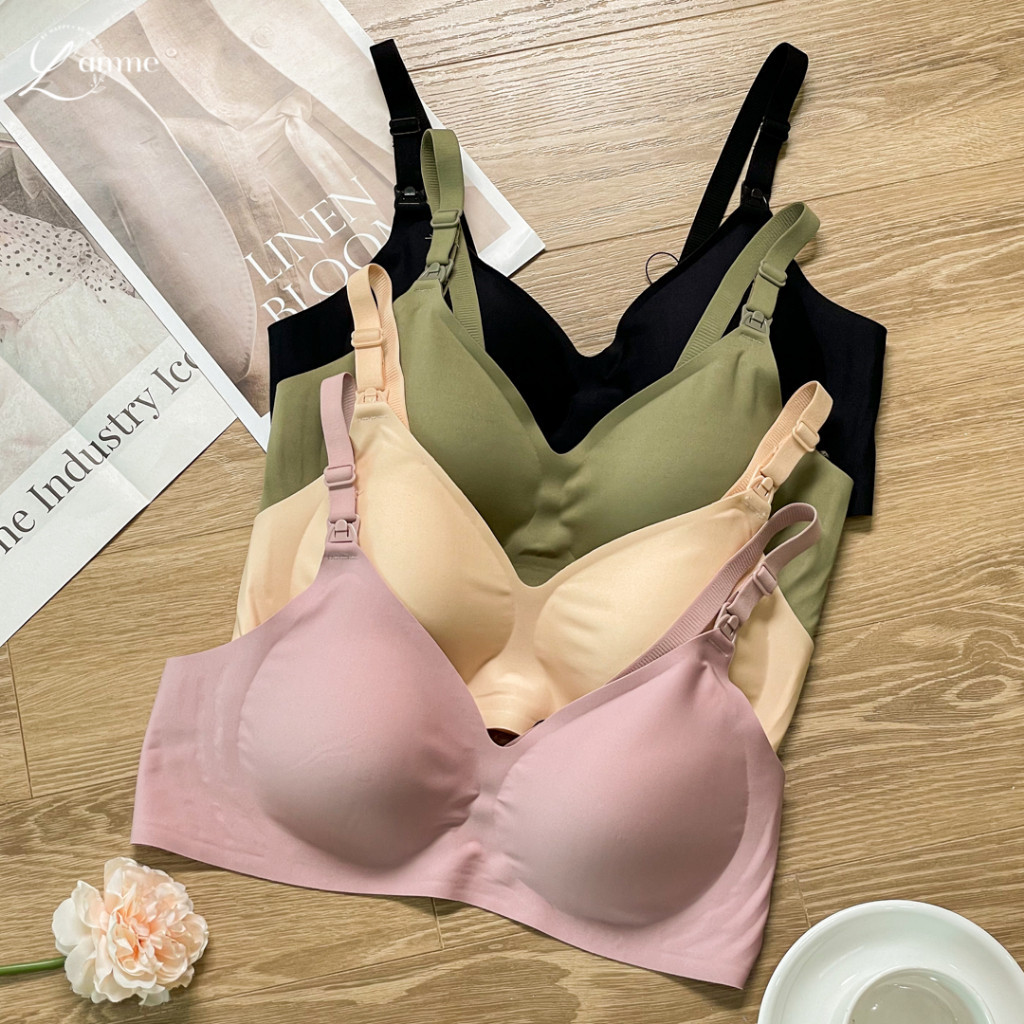 Ảnh Áo lót bầu nhẹ chống chảy xệ trước và sau sinh không gọng có dây treo hỗ trợ nâng ngực, mút thạch A25 L'amme 1