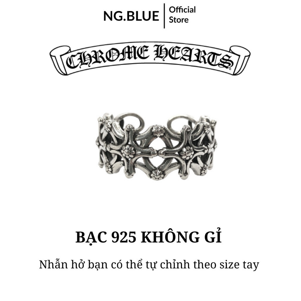 Nhẫn chrome heart nam nữ bạc 925 không gỉ đẹp chorme heart cromheart ...