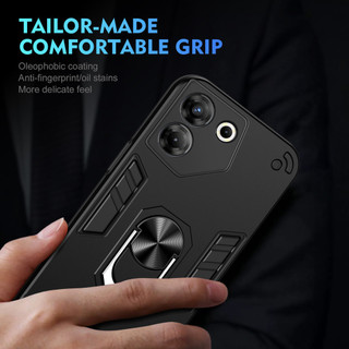 Dành Cho Tecno Camon 20 Pro 4G / 5G Ốp điện thoại Có Chân Đế Vòng Metel Giá Đỡ Từ Tính Lưng Cứng Mềm TPU Edge Chống Sốc Chống Rơi Mỏng Bao