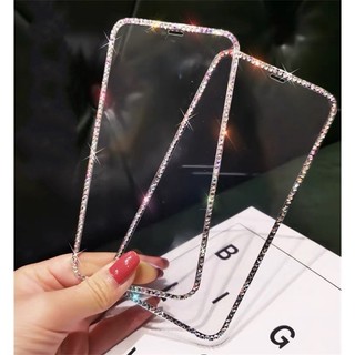 Phim cường lực viền lấp lánh sang trọng cho Iphone 13 12 11 Pro Max Xs Max Xr SE 2020 8 7 6Plus Full màn hình chống rơi