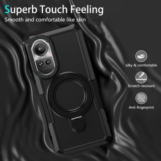 Dành cho OPPO Reno 10 5G / 10 Pro 5G Ốp điện thoại có giá đỡ vòng PC cứng Mặt sau TPU mềm Edge Bảo vệ chống rơi cấp quân sự Vỏ mỏng chống sốc