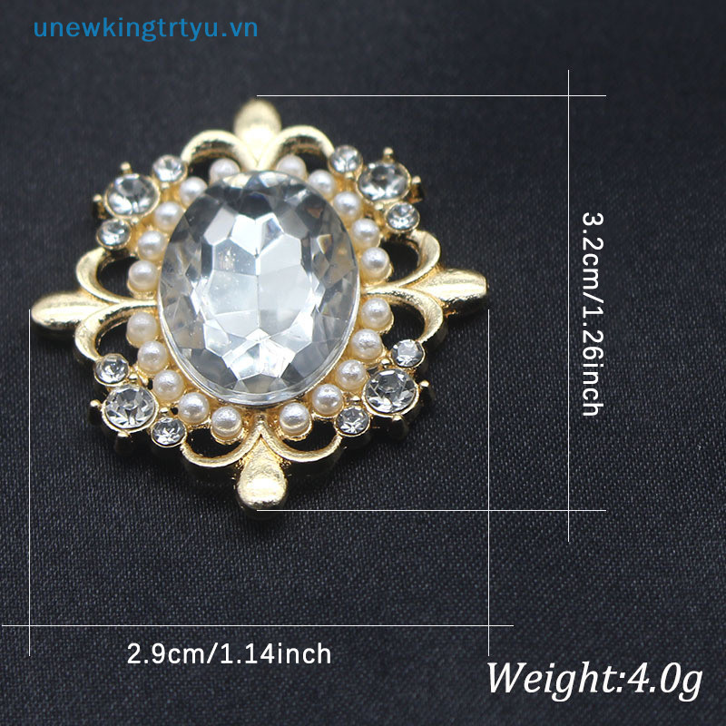 Unewtyu 29 * 32mm Hợp Kim Tinh Tế Kim Cương Giả Khóa Nơ Phụ Kiện Tóc Chất Liệu Phụ Kiện Đám Cưới Lời Mời Trang Trí VN