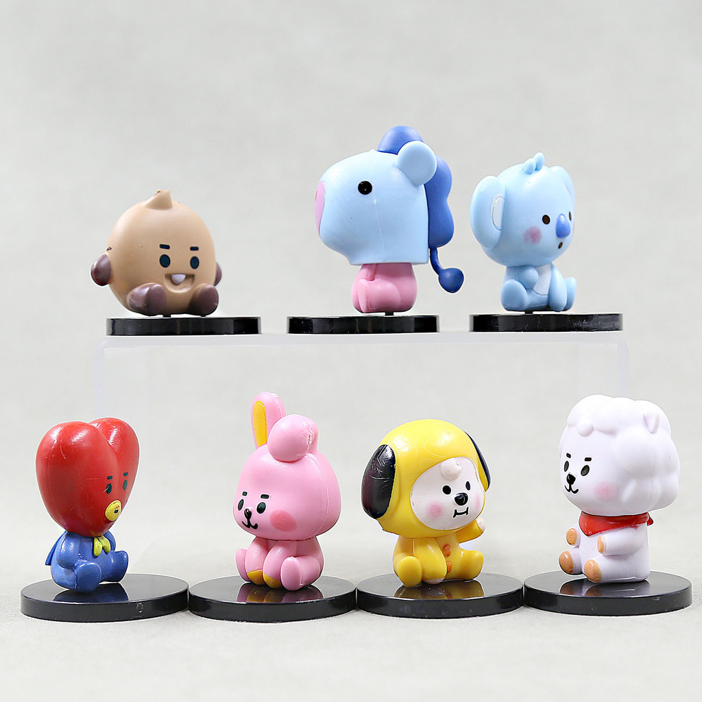 PS1 7 Chiếc BTS BT21 Nhân Vật Hoạt Hình Quà Tặng Cho Bé Gái TATA MANG KOYA RJ COOKY SHOOKY CHIMMY Đồ Chơi Mô Hình Dành Cho Trẻ Em