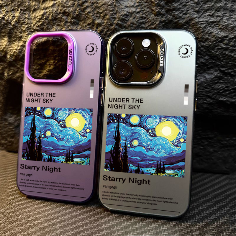 Vỏ Tương Thích Cho IPhone 16 15 Pro Max 11 13 14 12 Pro 7 8 Plus XS Max X XR Van Gogh Tranh Sơn Dầu Mờ Bìa Cứng