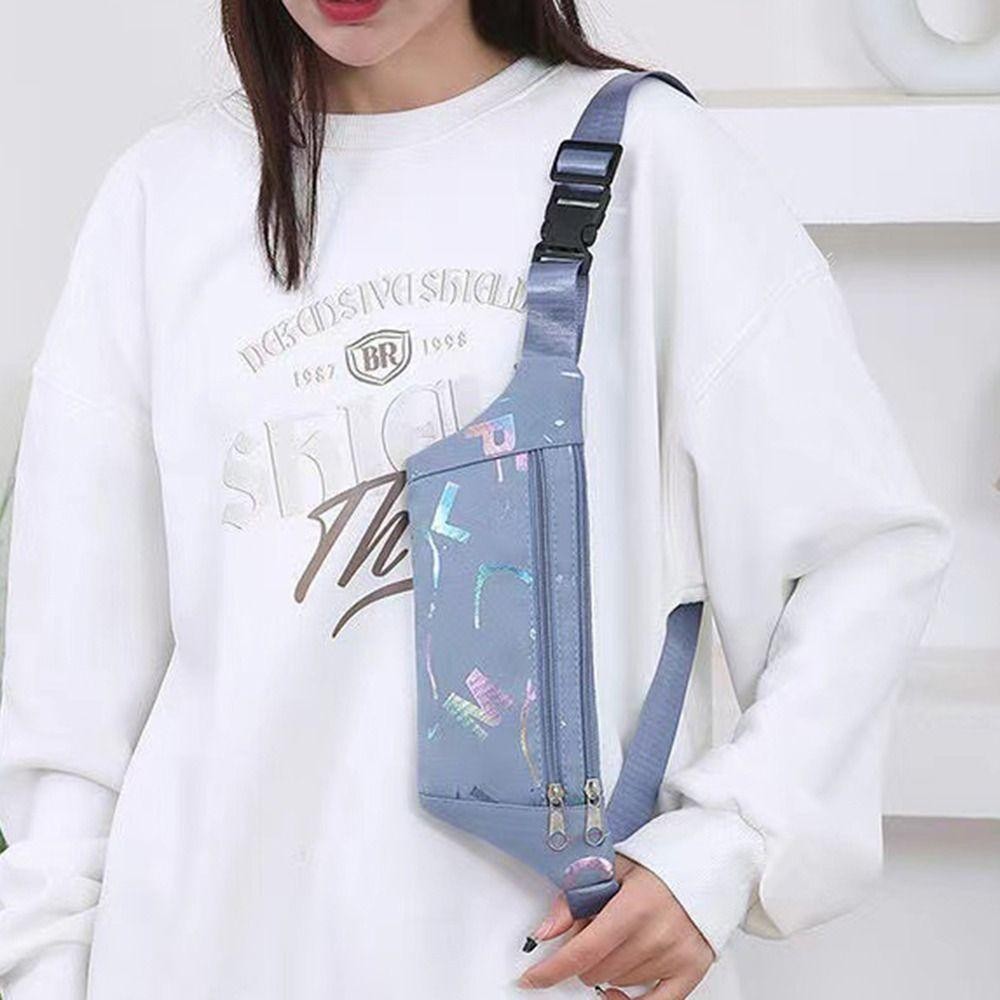 Túi đeo chéo ngực HOBBYIN, Túi thắt lưng Nylon chống mài mòn, Gói Fanny đa chức năng dung tích lớn thời trang dành cho nữ