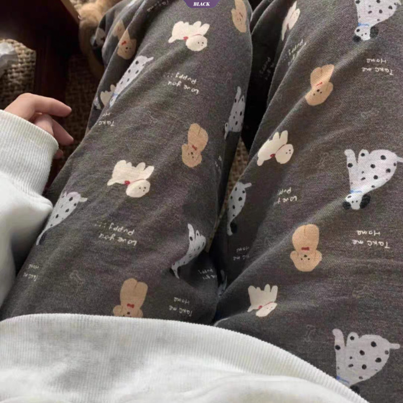 Mùa Thu Đông Ngọt Ngào Và Dễ Thương Hoạt Hình Puppy In Pyjama Quần Giải Trí Mới Đơn Giản Rời Nhà Quần [BL]