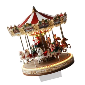 SA 2D Flat Giáng Sinh Carousels Bảng Acrylic Có Đế Trong Nhà Trang Trí Máy Tính Để Bàn Trang Trí Lễ Hội Tiệc Ngày Lễ