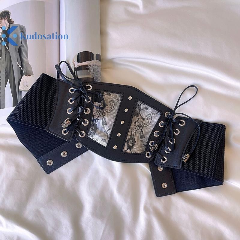 Kudosation Thời Trang Co Giãn Ren Corset Thắt Lưng Nữ Cô Gái Rộng Co Giãn Cummerbunds Nữ Goth Punk Đầm Corset Thắt Lưng Quà Tặng Đẹp