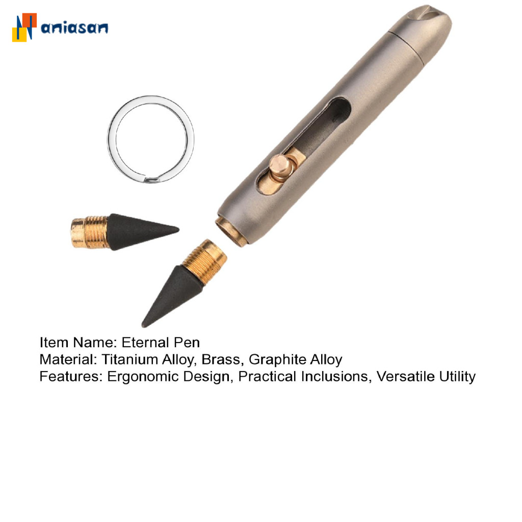 Bút bi titan siêu bền, cầm thoải mái, viết mượt, thay ruột dễ, EDC mini