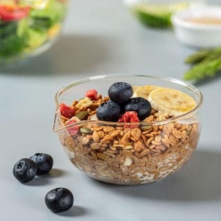 Bát Salad MARBLEM, Bát Thủy Tinh 350 / 600ml Trong Suốt, Bát Sữa Chua Nướng Nhật Bản Trái Cây
