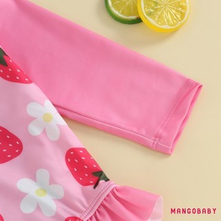 Mg-baby Bé Gái Đồ Bơi Dâu Hoa Nàng Tiên Cá Bikini Có Mũ Đồ Bơi Sơ Sinh Cho Tắm Mùa Hè