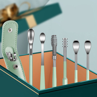 Bộ 6 dụng cụ vệ sinh tai ngoáy tai đồ lấy ráy tai Cao Cấp bằng thép không gỉ SUNND