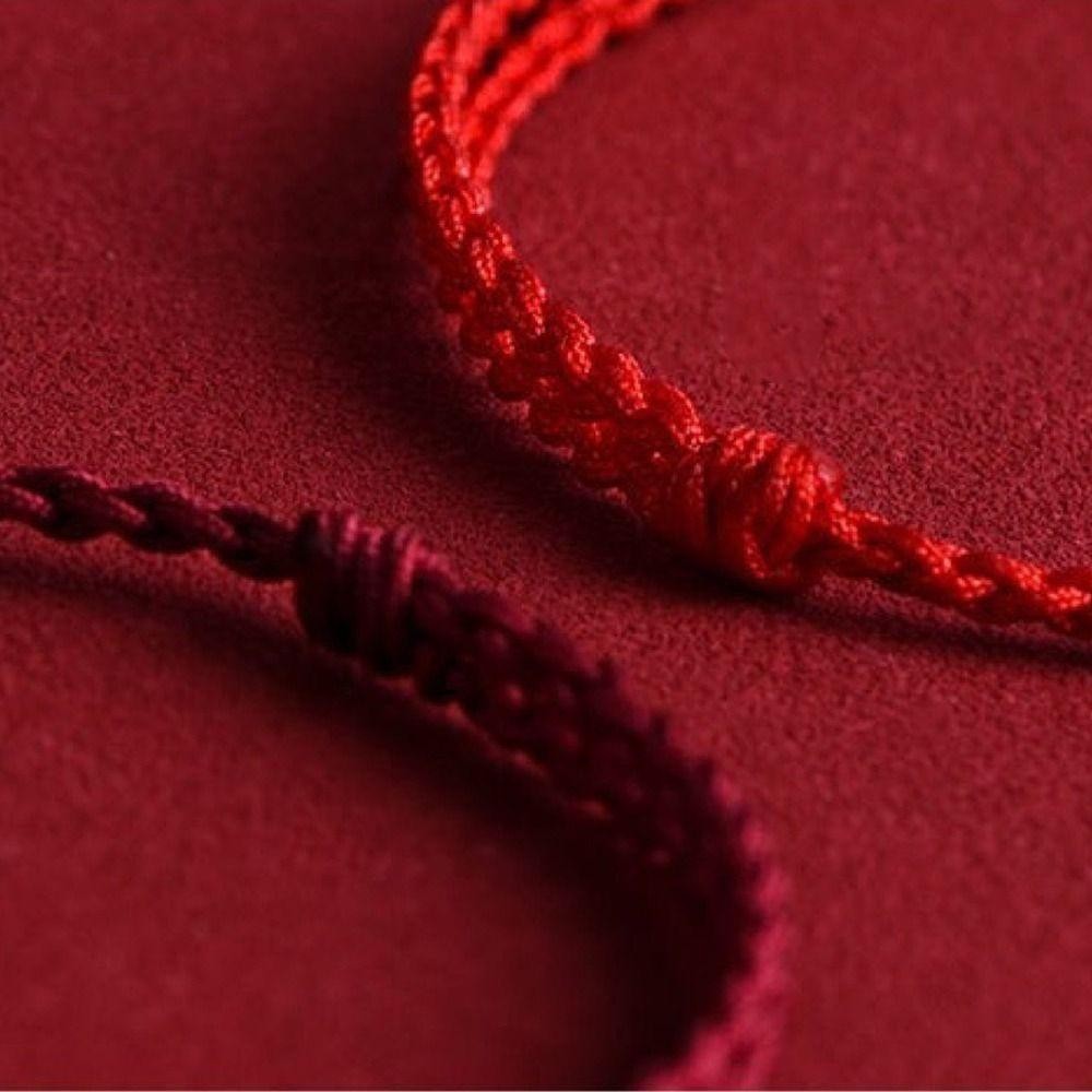 MERIGGIARE Vòng tay cặp đôi may mắn, Dây bện hạt năm cung hoàng đạo tình bạn, Vòng tay dây màu đỏ thủ công quyến rũ