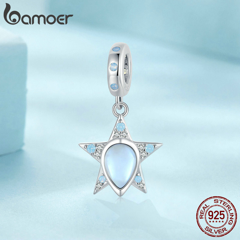 Bamoer 925 Sterling Sliver Charm Balloon Star Mặt dây chuyền Phụ kiện Series cho vòng tay