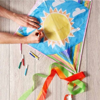 3 Pack Diamond Print Kites Summer Beach Outdoor Flying Kids Adult Games Activity 40*50cm