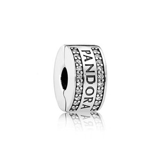 Còn hàng thiết kế Pavé Glisting Line Logo an toàn S925 Mạ bạc DIY Buckle CPVZ
