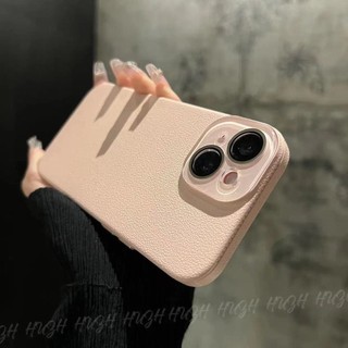 Ốp điện thoại dạng hạt vải lanh màu trơn tiên tiến cho iPhone15 14 13 12 Pro Max Vỏ máy ảnh chống sốc đi kèm bảo vệ mặt sau cứng