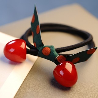 Red Cherry Độ Đàn Hồi Cao Nơ Bền Băng Đô Quấn Tóc Dây Co Giãn Cho Nữ