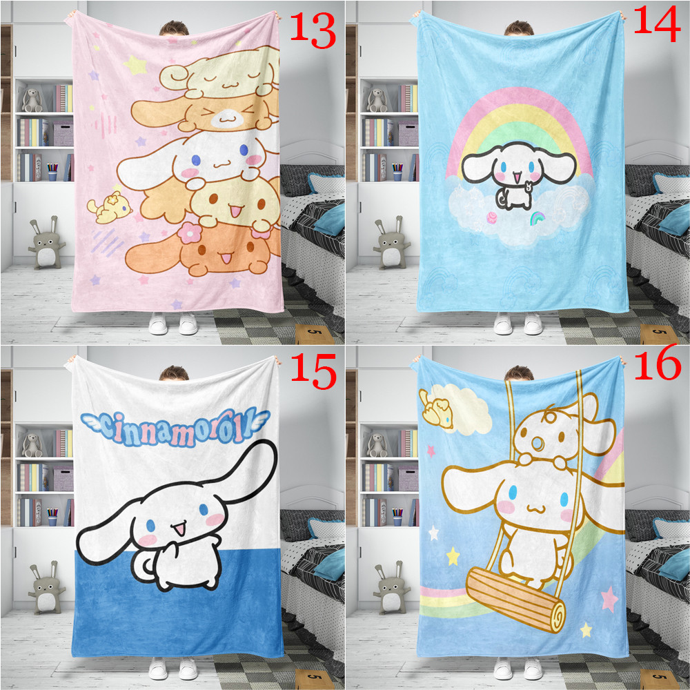 Sanrio Cinnamoroll Flannel Chăn Một Mặt In Flannel Chăn Điều Hòa Không Khí Chăn Món Quà Tốt Nhất Cho Người
