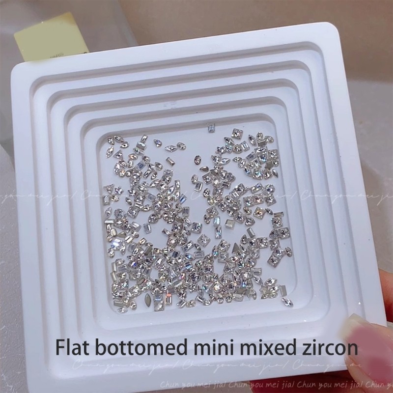⚝⚝Richh 50x Móng Tay Hình Không Đều Quyến Rũ Móng Tay Pha Lê Kim Cương Giả DIY Móng Tay Trang Trí