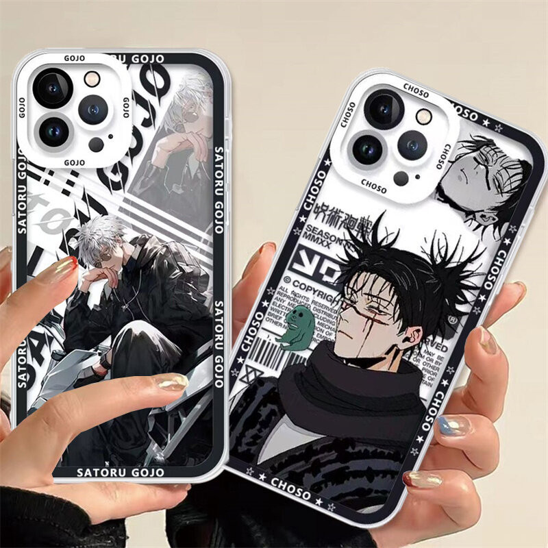 Anime Nhật Bản Jujutsu Kaisen Gojo Satoru Yuta Ốp Điện Thoại Trong Suốt Tương Thích Cho iPhone 11 12 13 14 15 Pro Max PLUS 12 13 Mini XR X XS Max 8 7 6 6S PLUS Vỏ Mềm Chống Sốc