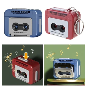 Treeling Vintage Look Mini Tape Recorders Âm Nhạc Móc Khóa Người Chơi Hoàn Hảo Cho Người Yêu Retro Giải Trí