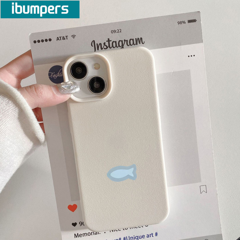 ibumpers Ốp Lưng IPhone Đơn Giản Dễ Thương Cặp Đôi Mèo Họa Tiết Cá Cho IPhone 16 15 14 12 13 11 Pro Max IP 7 8 Plus X XS XR Ốp Điện Thoại Mỏng Silicon Mềm Da Họa Tiết
