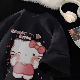 Áo Thun Phông Nam Nữ Tay Lỡ Form To Hoạt hình hello kitty cute