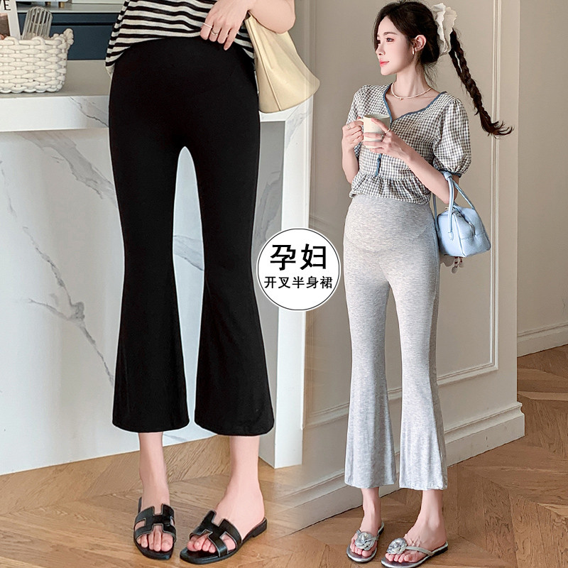 Quần bà bầu Mùa xuân Mùa hè Phong cách mỏng Modal Quần dài đến mắt cá chân