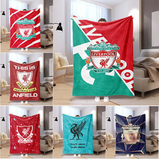 Chăn nỉ Flannel Liverpool FC in logo một mặt, dùng điều hòa, phù hợp sofa, văn phòng, tặng gia đình