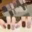 FAVORITEGOODS Gel Dán Móng Tay, Bán Chữa 14 Dải Miếng Dán Móng Tay, Dễ Dàng Loại Bỏ Hoa Full Cover Dán Móng Tay Nghệ Thuật DIY Làm Móng Tay Nghệ Thuật