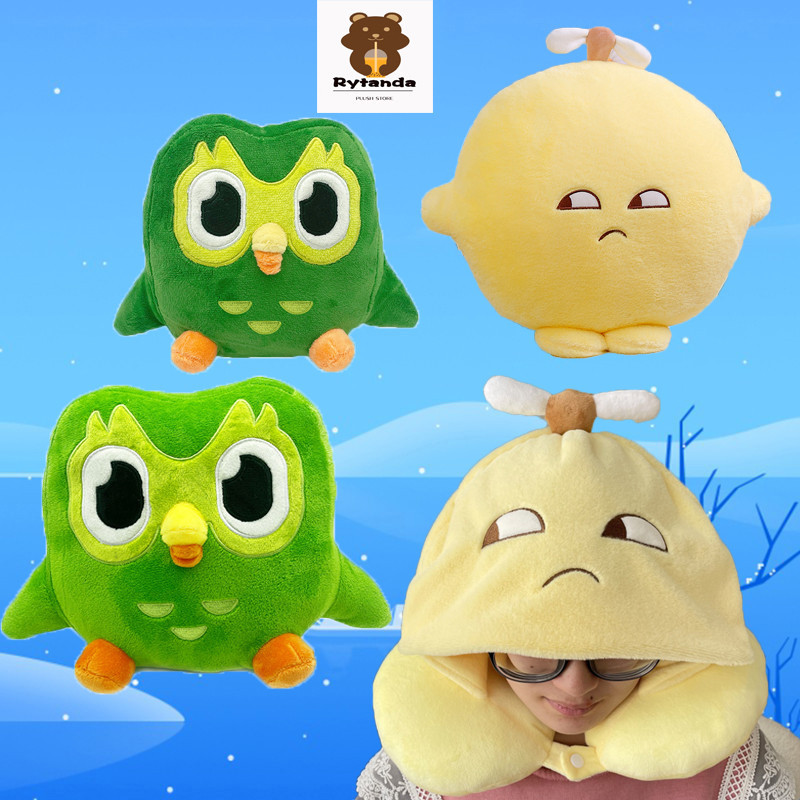 Rytanda Duolingo plush toy Lemon Gối dễ thương Lemon Plush Đồ chơi Gối Phim hoạt hình mới Màu vàng Lemon Doll Lemon Teddy Bear Doll Dễ thương Quà sinh nhật Trang trí nhà