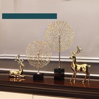 Cặp hươu decor mạ vàng và cây phất tài Bunnies trang trí nội thất cao cấp quà tân gia sang trọng quà tặng sếp