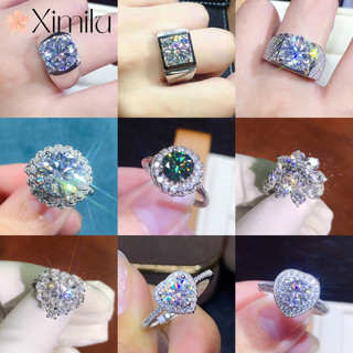 ❤ Ban Đầu Sang Trọng Giả Moissanite Series Bán Chạy Full Kim Cương Nhẫn Nữ Pha Lê Cặp Đôi Đính Hôn Trang Sức