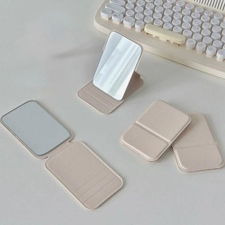 Gương trang điểm cầm tay FURNIGO, Gương trang điểm để bàn có thể gập lại một mặt, Gương bỏ túi dễ thương màu trơn chất lượng cao sáng tạo