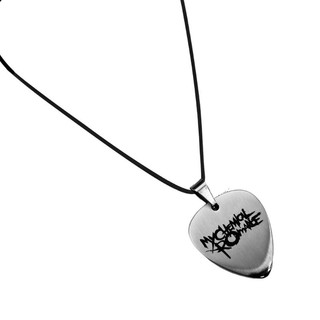 Flgo Vòng cổ bằng thép không gỉ sành điệu với Rock and Roll Guitar Pick Shape Mặt dây chuyền Phụ kiện dây đeo cổ đơn giản cho âm nhạc