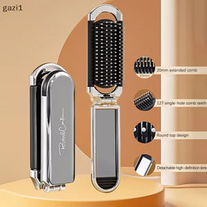 Lược massage gấp bàn chải tóc Massage chống tĩnh điện Du lịch di động Lược chải tóc cô gái có gương Boutique
