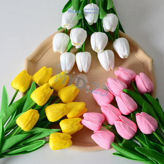 Mới 10 Bông Hoa giả Hoa tulip Myd.23 chất liệu PU nhiều mẫu lưa chọn cao cấp Decor trang trí nhà cửa xinh xắn tự nhiên