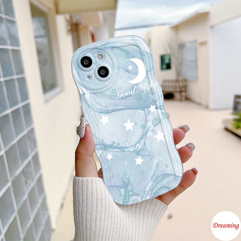 Ốp Lưng Cho Redmi Note 13 12 11 10 9 8 7 6 5 Poco X5 M3 Pro C65 C50 C55 C31 A3 A1 A2 Plus 13C 12C 11A 10A 10C 9C 9A 9T Hình Bầu Dục Mắt Lớn Họa Tiết Sóng Họa Tiết Họa Tiết Giấc Mơ Mặt trăng và ngôi sao