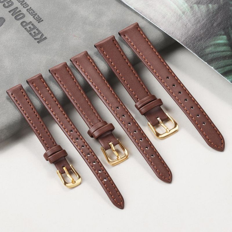 Dây đeo đồng hồ bằng da PU 8-24mm 8mm 10mm 12mm 14mm 16mm 18mm Dây đeo đồng hồ bằng da đa năng 20mm 22mm Vòng tay dành cho nam Phụ kiện đồng hồ nữ có khóa chốt Khóa vàng bạc