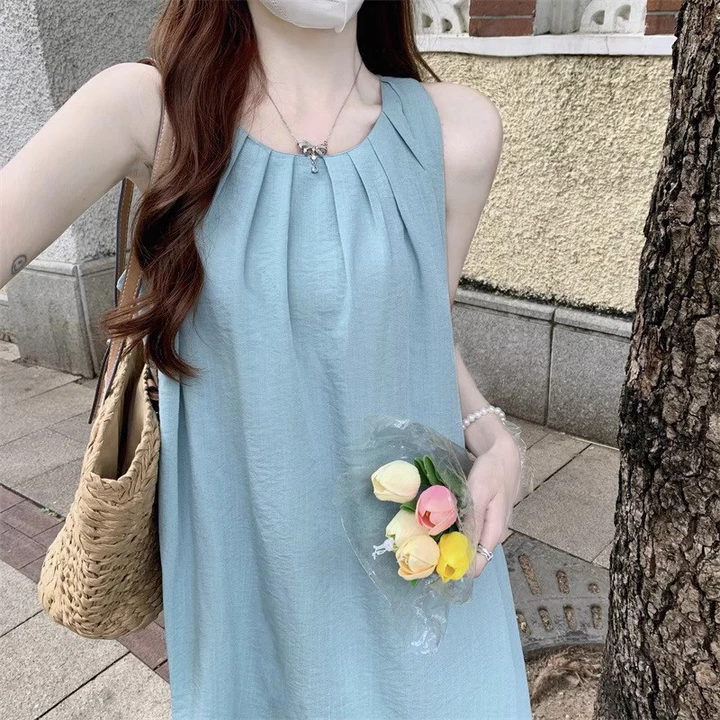 Váy đi biển Váy 2 dây Đầm bigsize nữ Đầm công chúa Váy đi biển Đầm dây kỳ nghỉ bên bờ dài đi biển